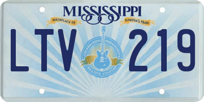 MS license plate LTV219