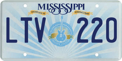 MS license plate LTV220