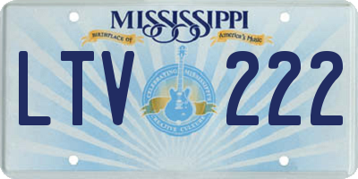 MS license plate LTV222