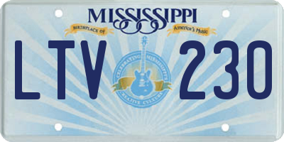 MS license plate LTV230