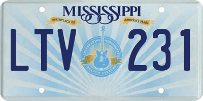MS license plate LTV231