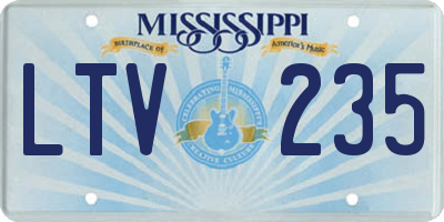 MS license plate LTV235