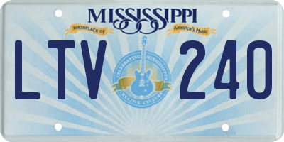 MS license plate LTV240