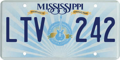 MS license plate LTV242