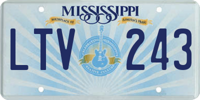 MS license plate LTV243