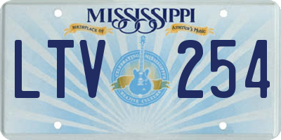 MS license plate LTV254