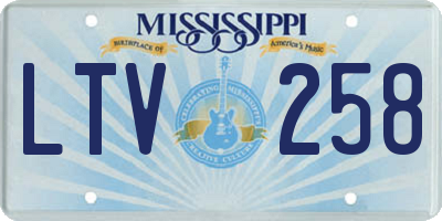 MS license plate LTV258