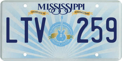 MS license plate LTV259