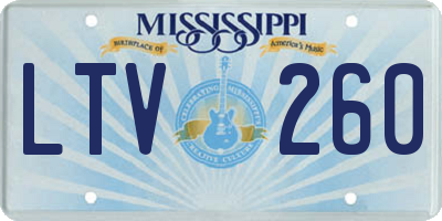 MS license plate LTV260