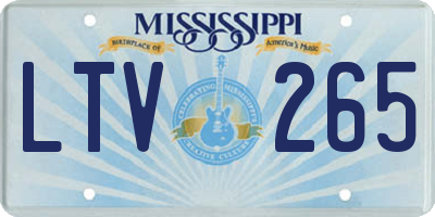 MS license plate LTV265