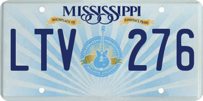 MS license plate LTV276