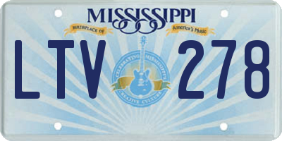 MS license plate LTV278