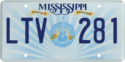 MS license plate LTV281