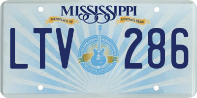 MS license plate LTV286