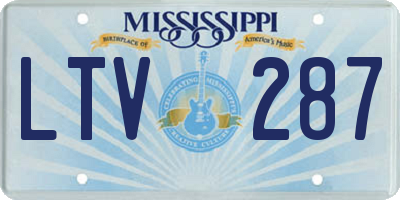 MS license plate LTV287
