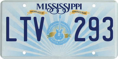 MS license plate LTV293