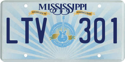 MS license plate LTV301