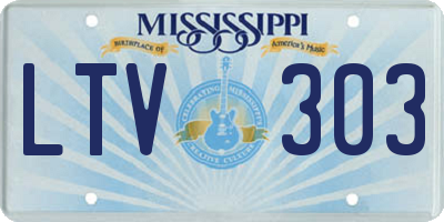 MS license plate LTV303