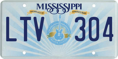 MS license plate LTV304