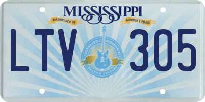 MS license plate LTV305