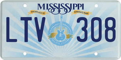 MS license plate LTV308