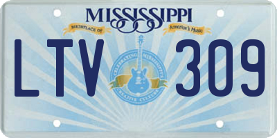 MS license plate LTV309