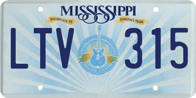MS license plate LTV315