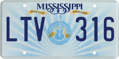 MS license plate LTV316