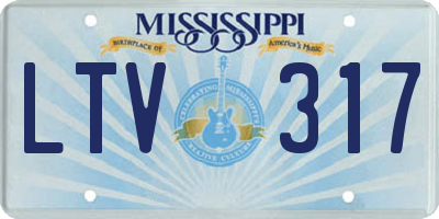 MS license plate LTV317