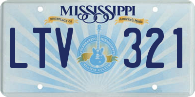 MS license plate LTV321