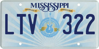 MS license plate LTV322