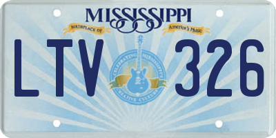 MS license plate LTV326