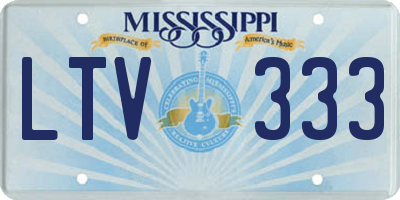 MS license plate LTV333