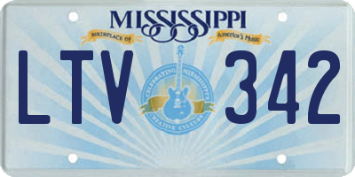 MS license plate LTV342