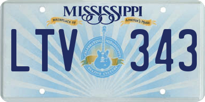 MS license plate LTV343