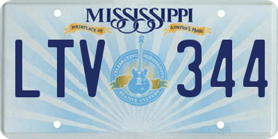 MS license plate LTV344