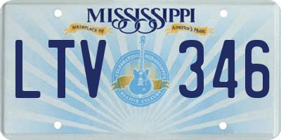 MS license plate LTV346