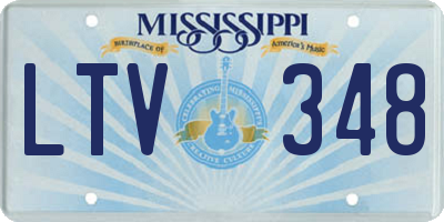 MS license plate LTV348