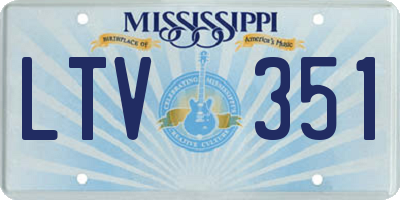 MS license plate LTV351