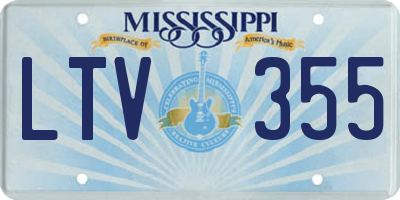 MS license plate LTV355
