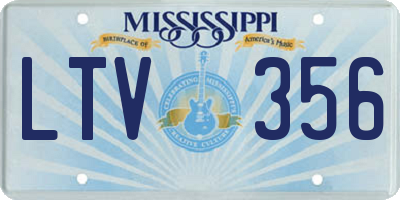 MS license plate LTV356
