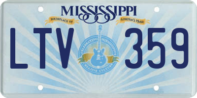 MS license plate LTV359