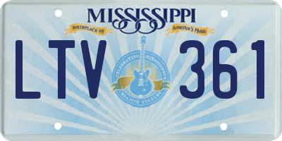 MS license plate LTV361