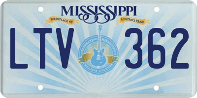 MS license plate LTV362