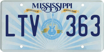 MS license plate LTV363