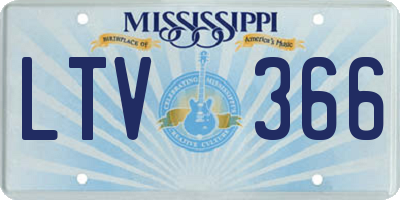 MS license plate LTV366