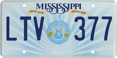 MS license plate LTV377