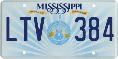 MS license plate LTV384