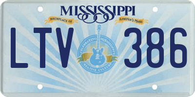 MS license plate LTV386