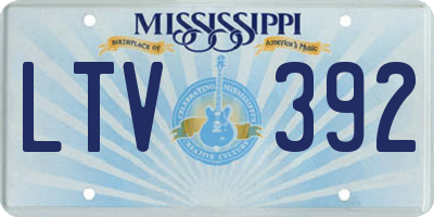 MS license plate LTV392